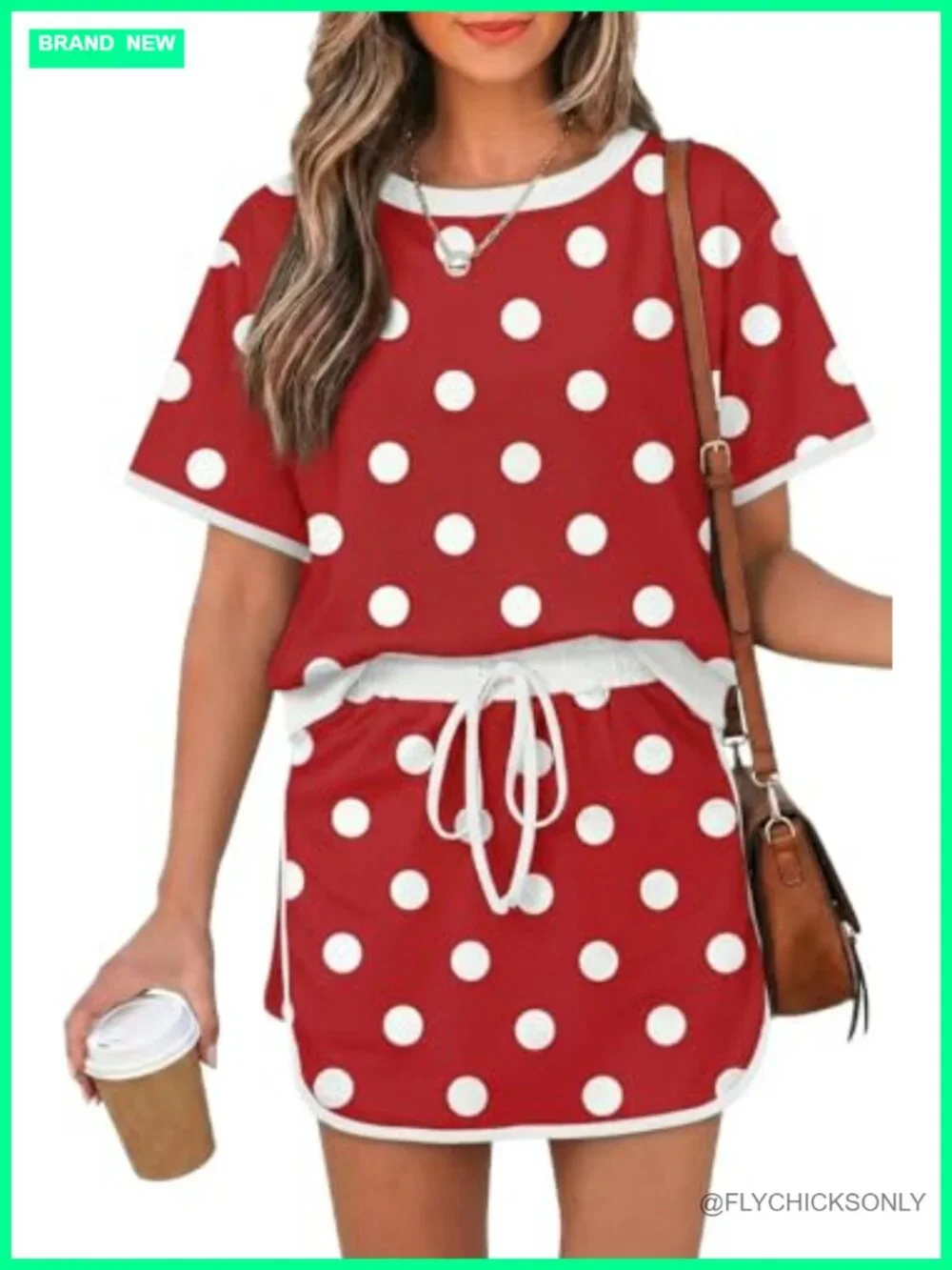 Women's 2 Piece Skort Set Casual Lounge Summer Outfit Short Sleeve Top